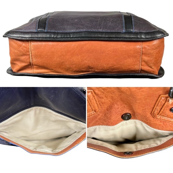 Tory Burch Two-Tone Brown and Black Leather Satchel - Picture 9 of 13